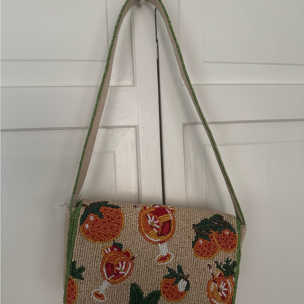 Viral Embroidered Orange Pattern Shoulder Bag